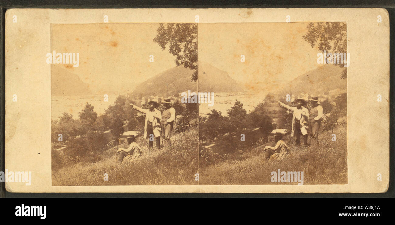 Vista sul Potomac, Harper's Ferry in distanza, da Robert N Dennis raccolta di vista stereoscopica Foto Stock