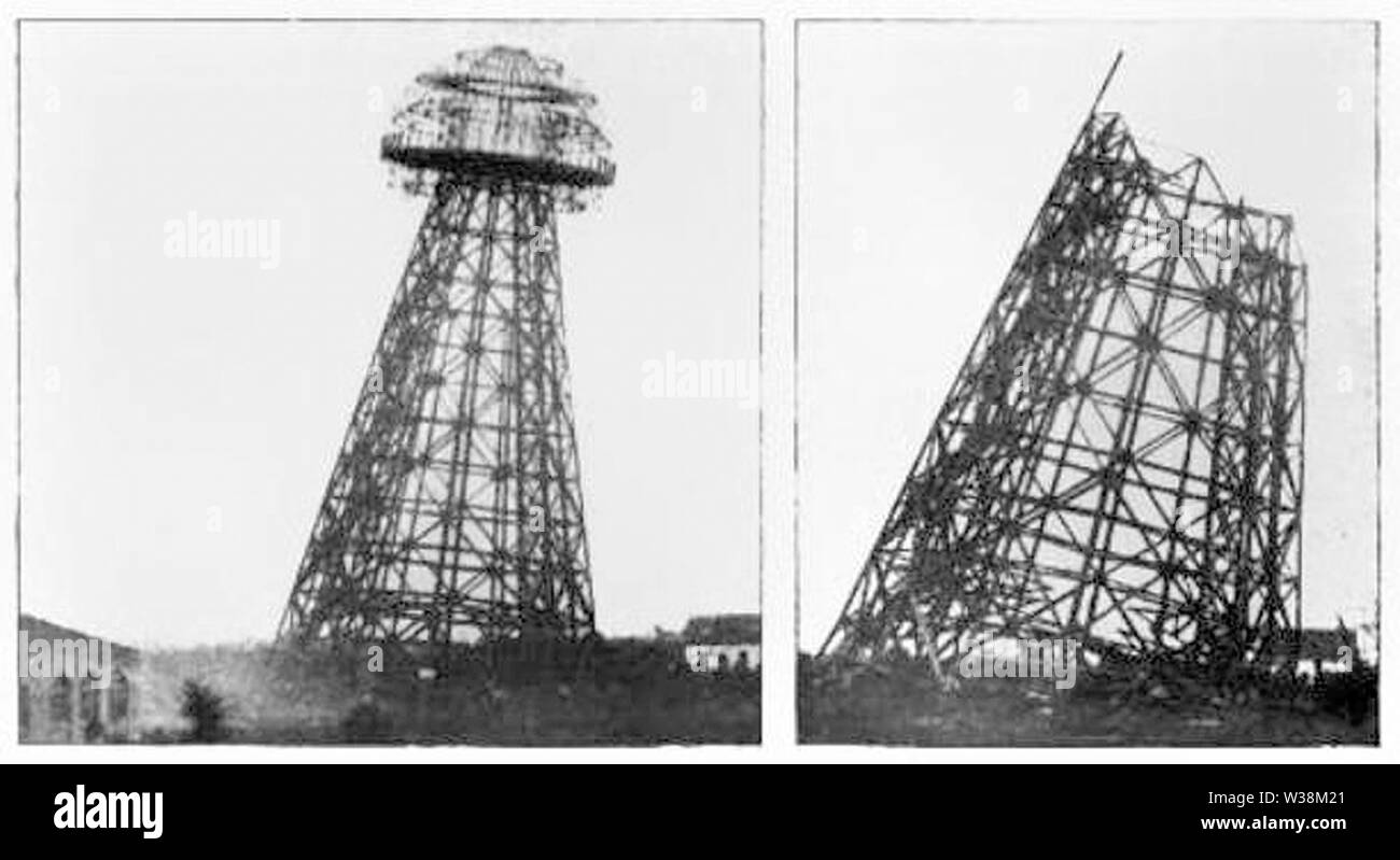Torre Wardenclyffe tesla new york demolizione luglio settembre 1917 Foto Stock Torre Wardenclyffe tesla new york demolizione luglio settembre 1917 Foto Stock
