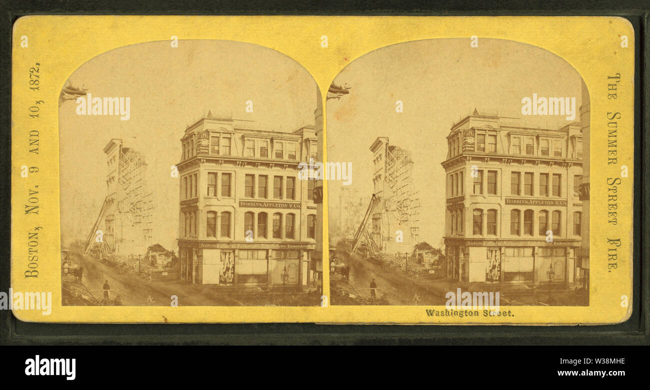 Washington Street (intatto edificio commerciale in primo piano), da Robert N Dennis raccolta di vista stereoscopica Foto Stock