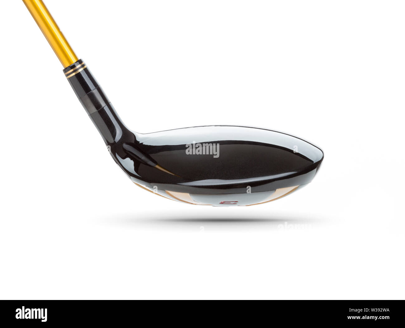 Retro del fairway Wood Golf Club su sfondo bianco. Foto Stock