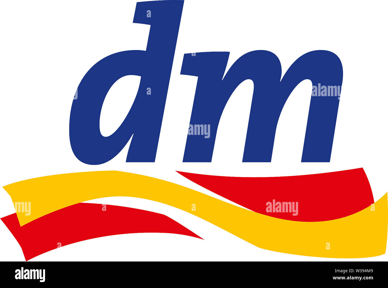 Il logo della farmacia tedesca catena-Dm Drogerie Markt in base a Karlsruhe - Germania. Foto Stock