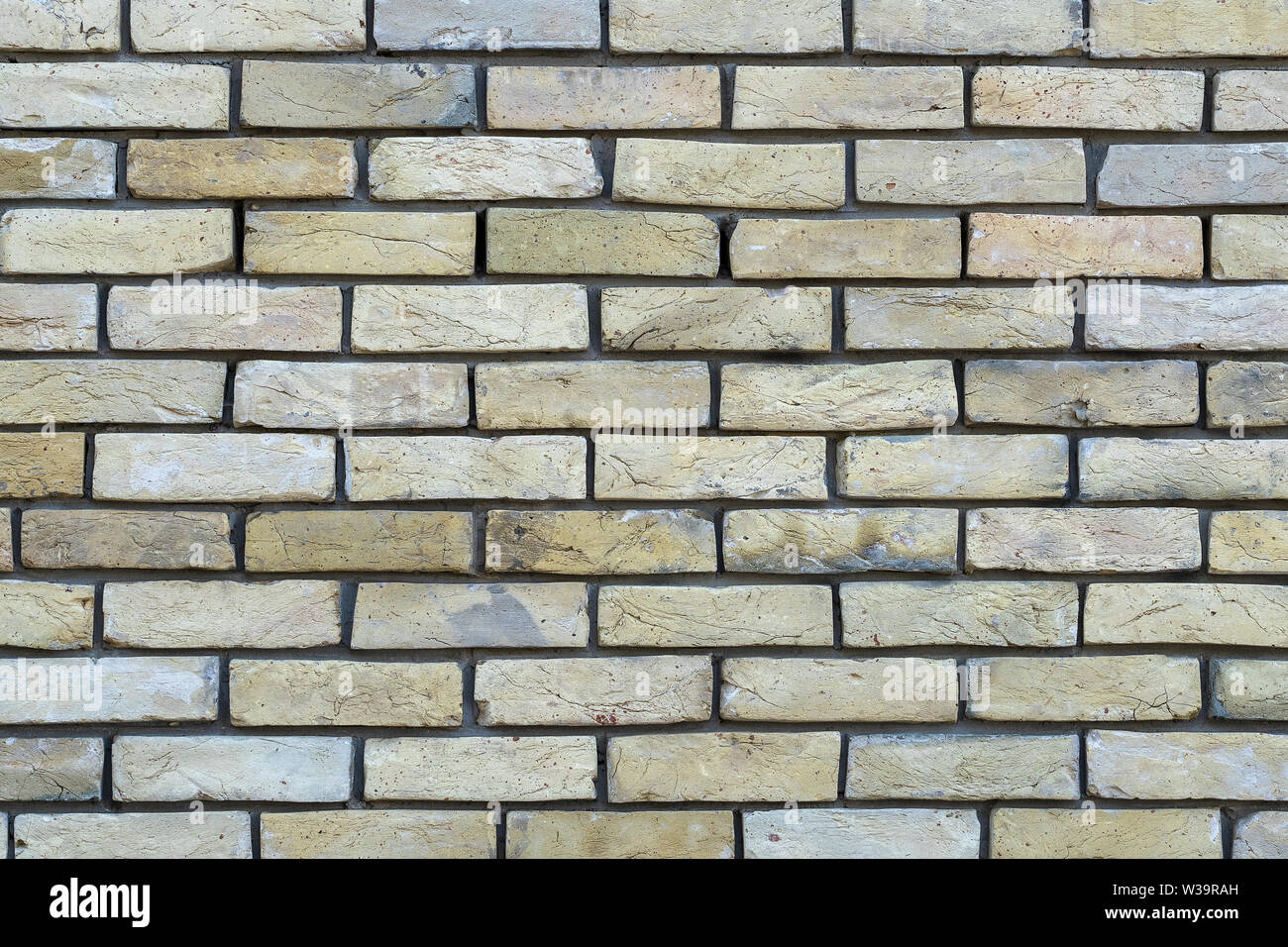 Alta risoluzione la crema muro di mattoni texture. Parete di mattoni sfondo texture Foto Stock