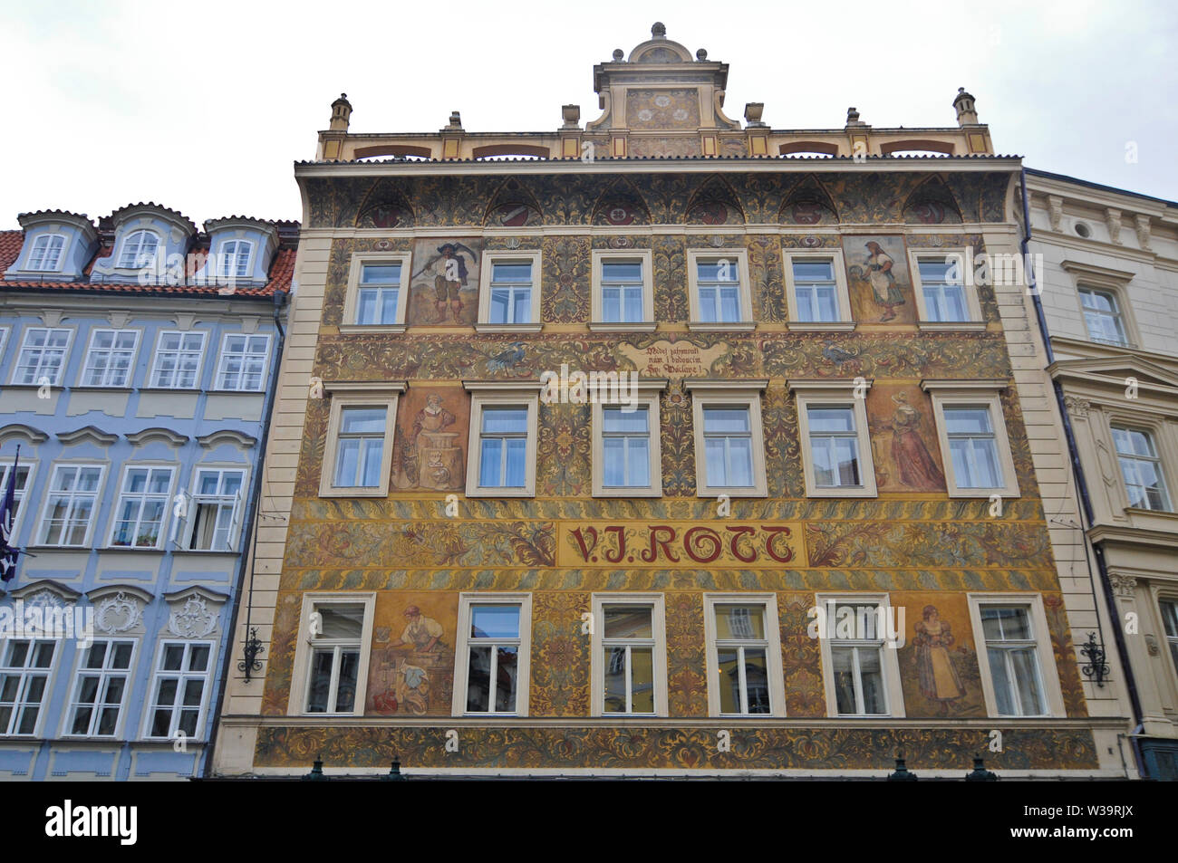 V.J. Rott edificio a Malé náměstí a Praga, Repubblica Ceca Foto Stock