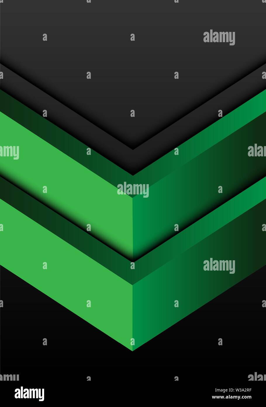 Abstract doppia verde nella direzione della freccia su grigio blank space design moderno sfondo futuristico illustrazione vettoriale. Illustrazione Vettoriale