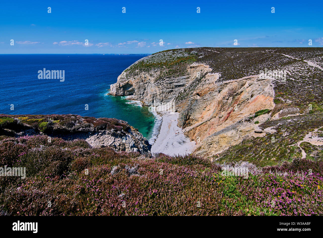 Cap de la Chevre e la costa del mare in Bretagna (Bretagne), Francia. Foto Stock