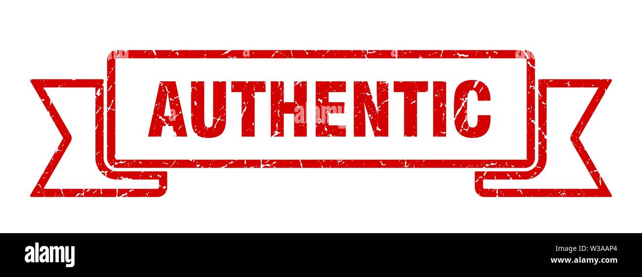 Autentico nastro grunge. autentico segno. autentico banner Illustrazione Vettoriale