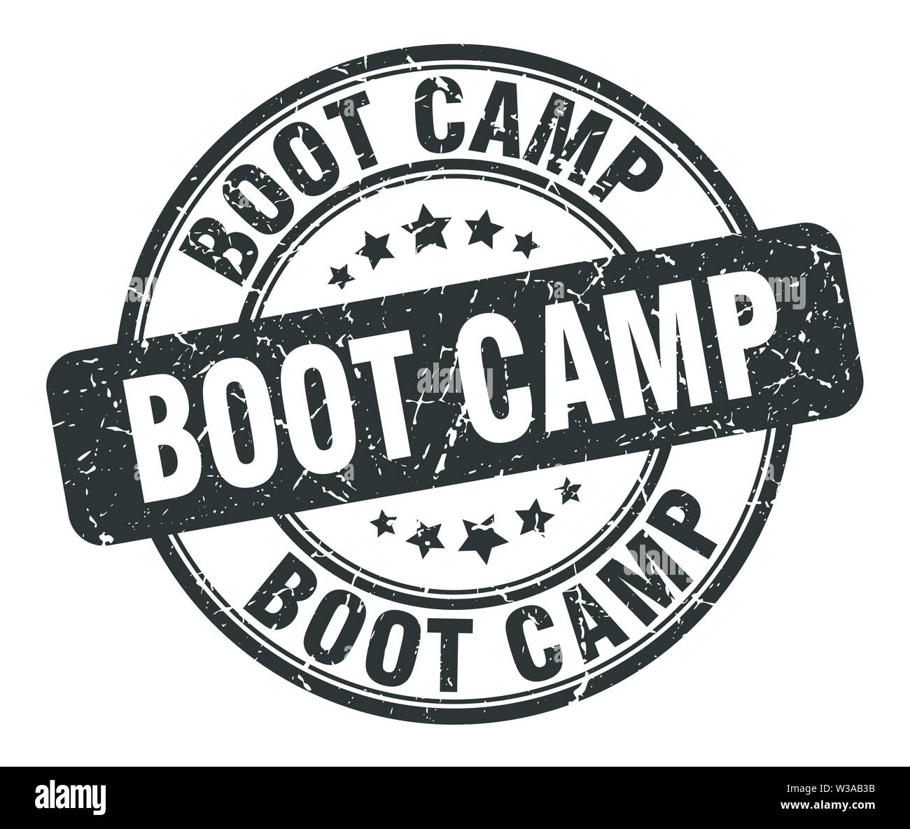 Boot camp timbro. boot camp round grunge segno. boot camp Illustrazione Vettoriale