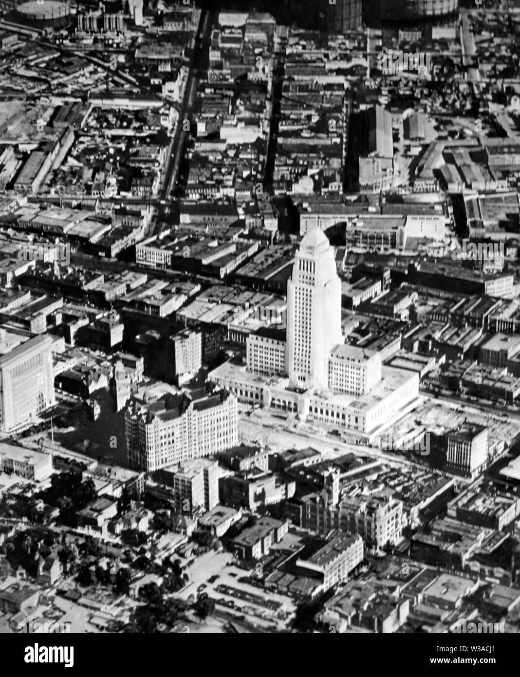 Los Angeles City Hall dall'aria, STATI UNITI D'AMERICA Foto Stock