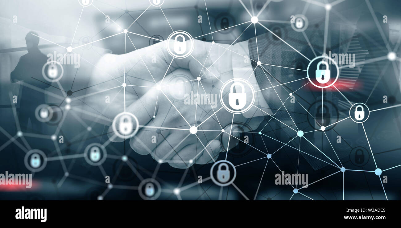 I dati aziendali protezione. Cyber Security Privacy Business Internet Concetto tecnologico Foto Stock