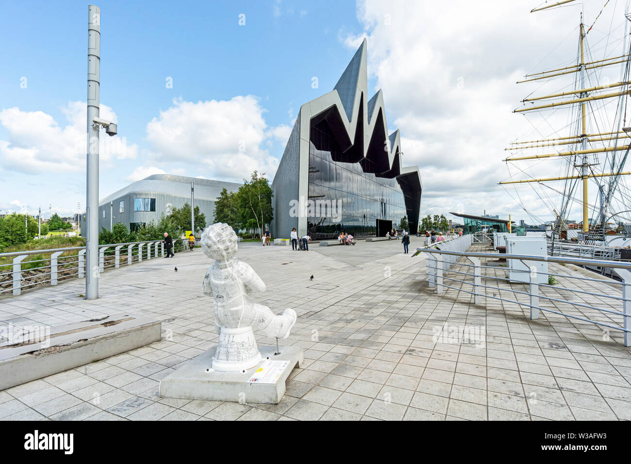 Un ragionevolmente accurata mappa di Glasgow figura al Riverside Transport Museum a Pointhuse Partick su strada dal Fiume Clyde in Glasgow Scotland Regno Unito Foto Stock