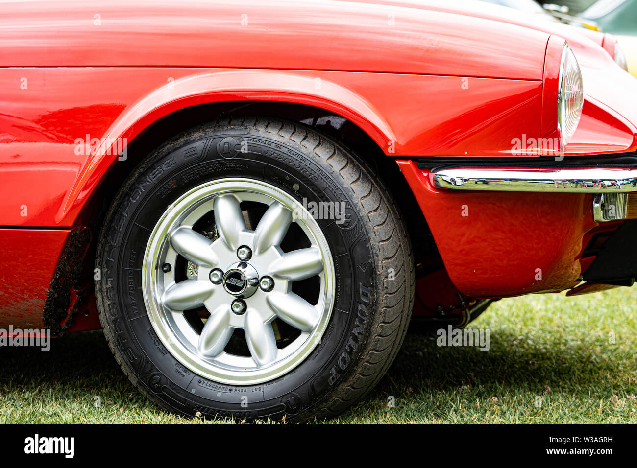 Triumph GT6 Mk 3 Classic Car al Oakamoor Hill Climb, 13 luglio 2019, Oakamoor, Staffordshire, Regno Unito Foto Stock