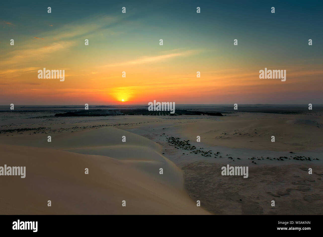 Bellissima Alba in Dammam Arabia Saudita deserto Foto Stock