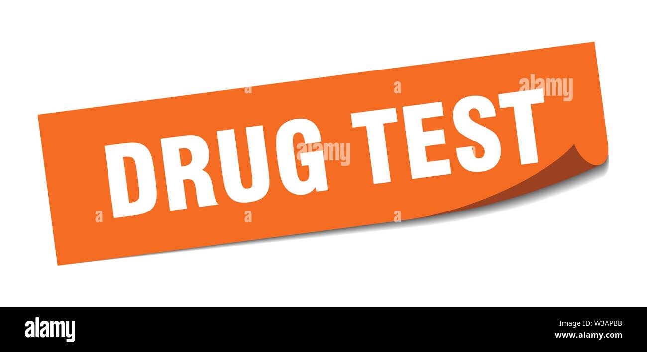 Droga test adesivo. drug test quadrato segno isolato. drug test Illustrazione Vettoriale
