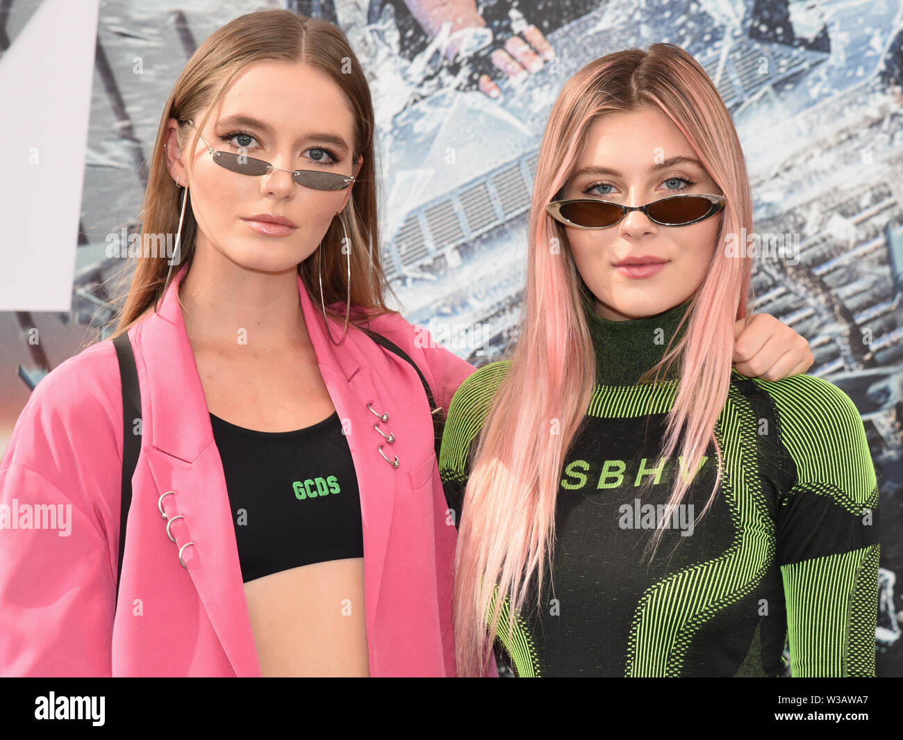 Luglio 13, 2019 - Hollywood, California, Stati Uniti d'America - Ruby Carr e Natalia Panzarella assiste la premiere di Universal Pictures' '"Fast & Furious presenta: Hobbs & Shaw'' presso il Teatro Dolby. (Credito Immagine: © Billy Bennight/ZUMA filo) Foto Stock