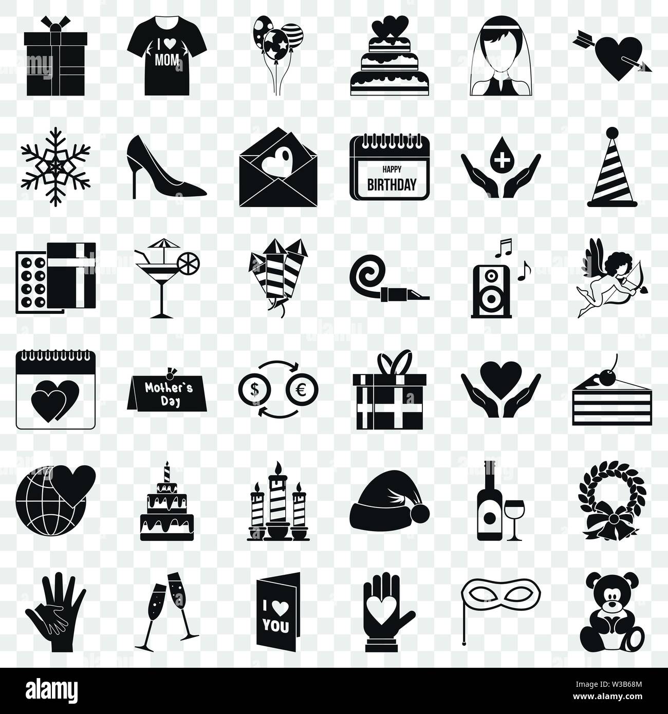 Partito set di icone, stile semplice Illustrazione Vettoriale