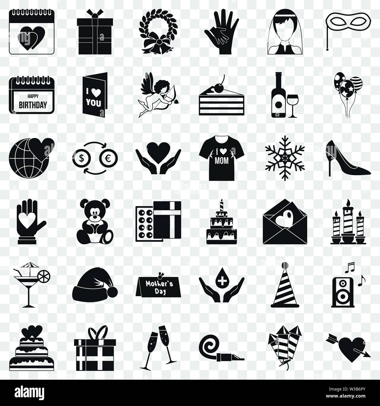 Gift set di icone, stile semplice Illustrazione Vettoriale