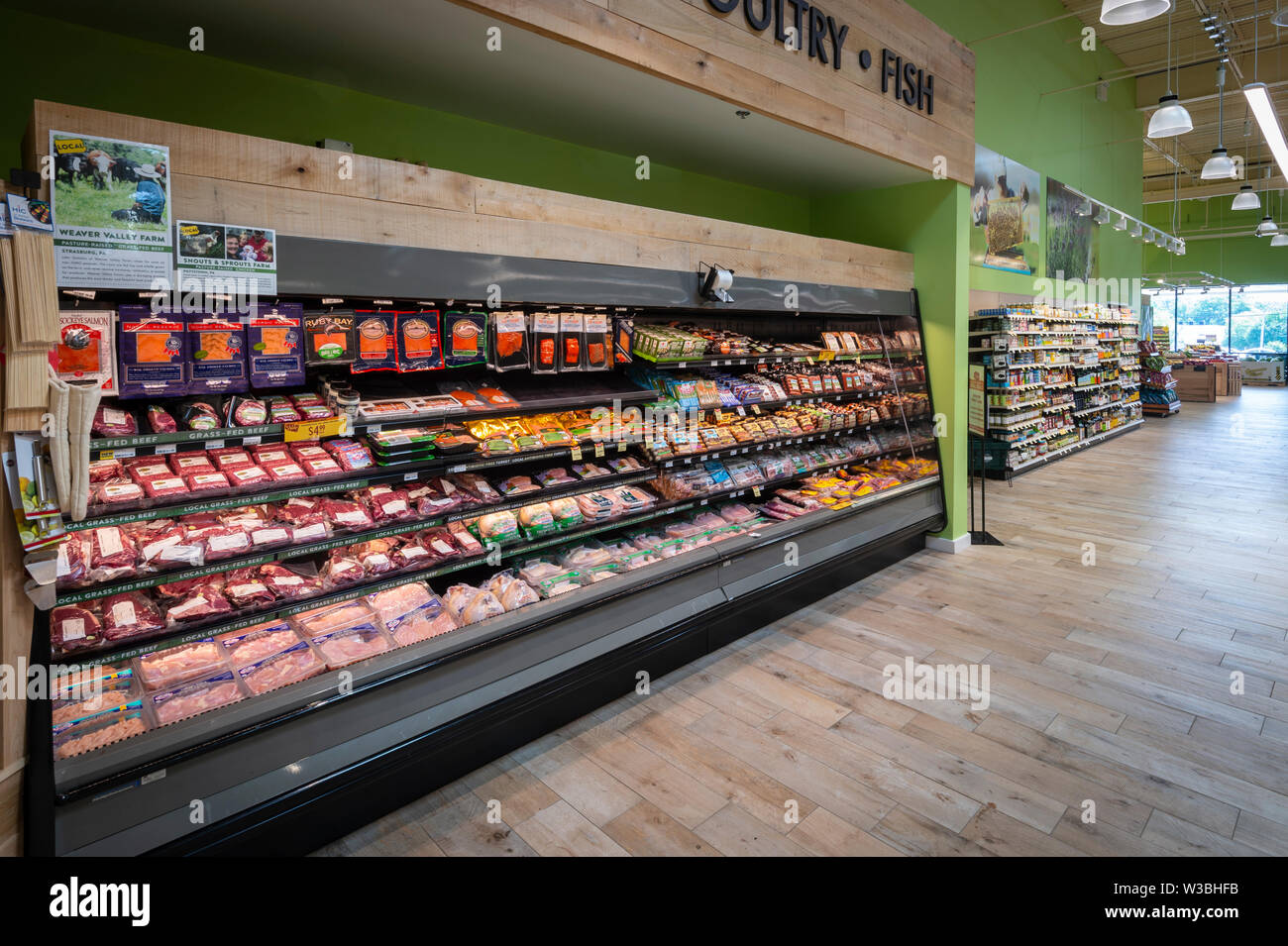 Sezione di carne di American Food Fruttivendolo Foto Stock