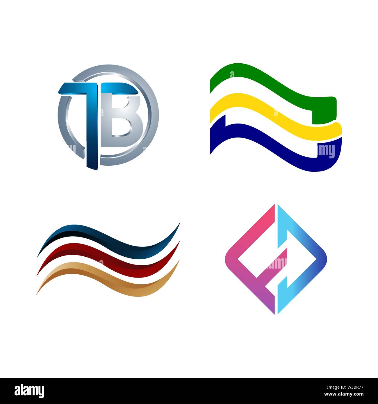 Set di simbolo per il Business logo design modello. Raccolta di Abstracts icone moderne per l'organizzazione Illustrazione Vettoriale