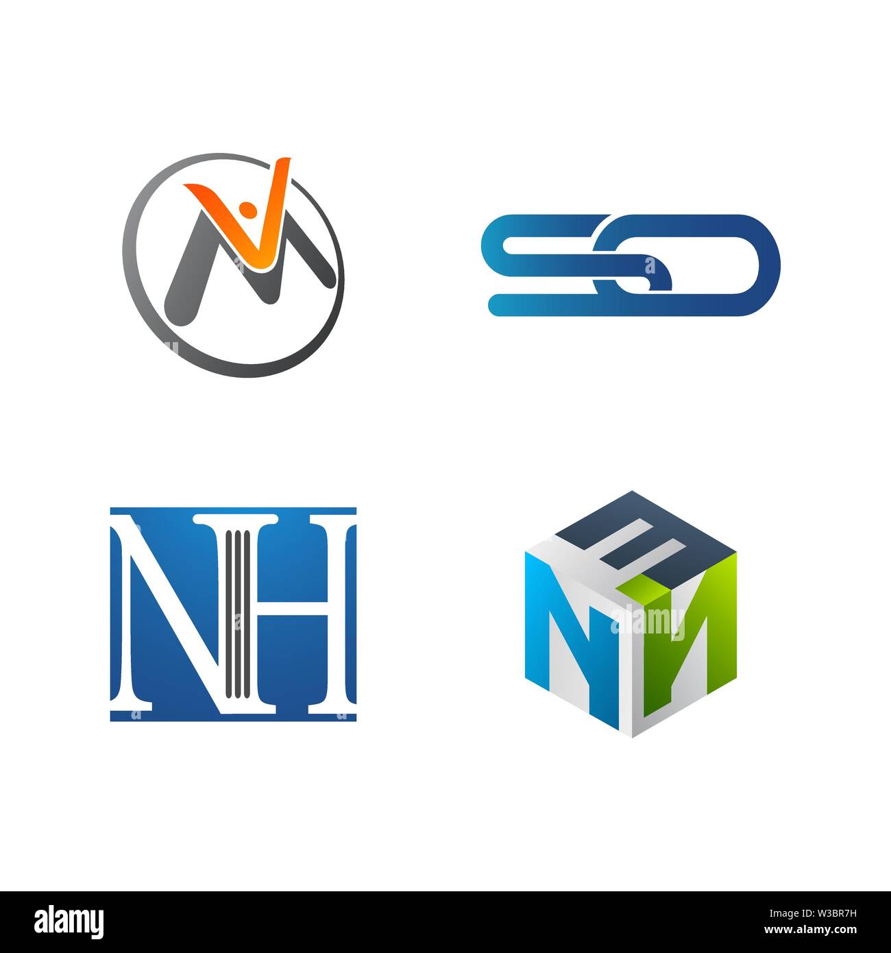 Set di simbolo per il Business logo design modello. Raccolta di Abstracts icone moderne per l'organizzazione Illustrazione Vettoriale