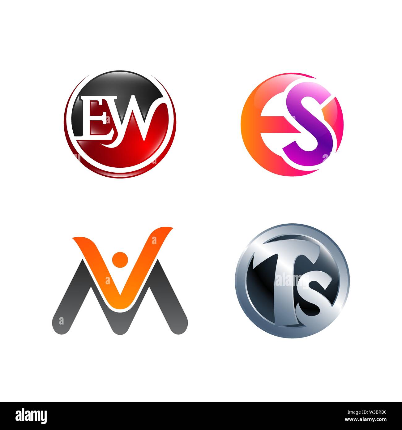 Set di simbolo per il Business logo design modello. Raccolta di Abstracts icone moderne per l'organizzazione Illustrazione Vettoriale