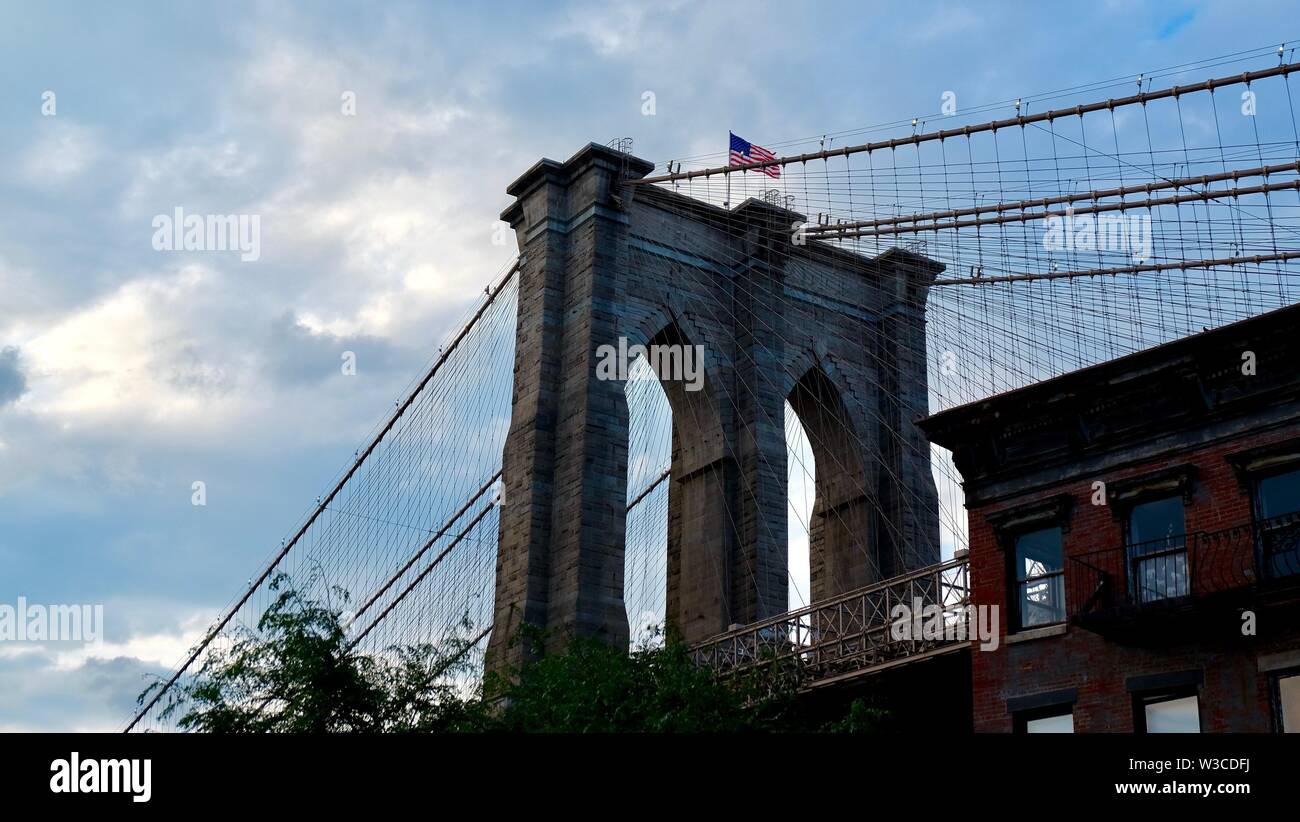 Ponte di Brooklyn a New York Foto Stock