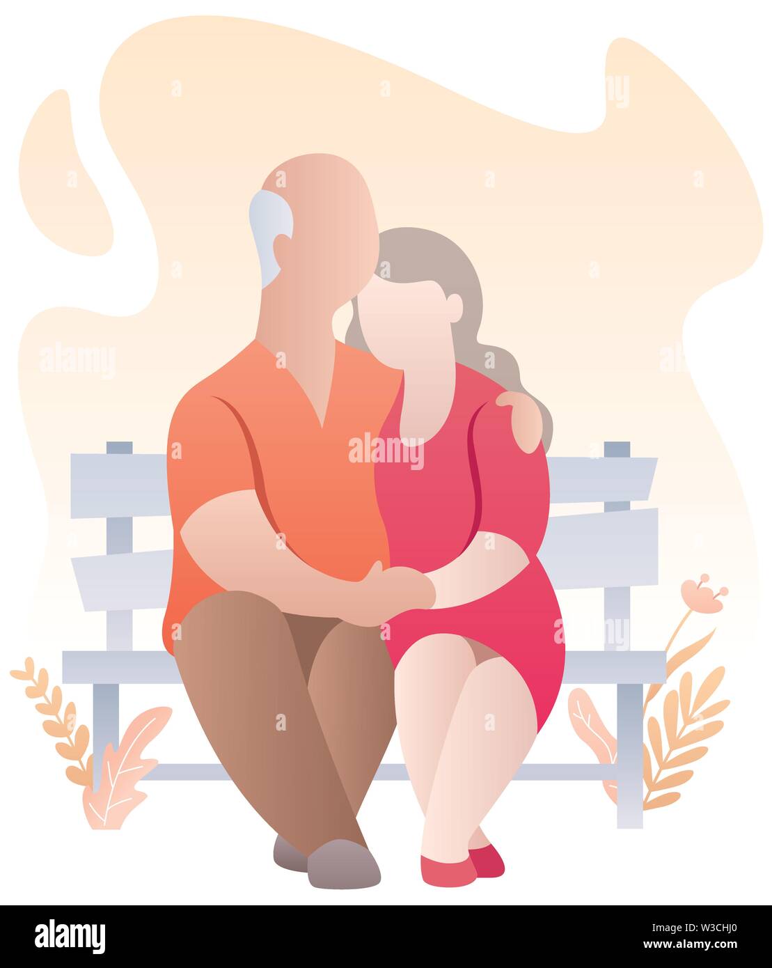 Vecchia coppia Abstract Illustrazione Vettoriale