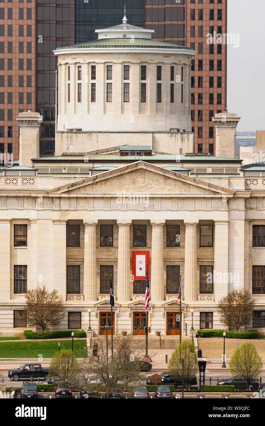 Columbus è la capitale dello stato di Ohio e il governo Statehouse Foto Stock