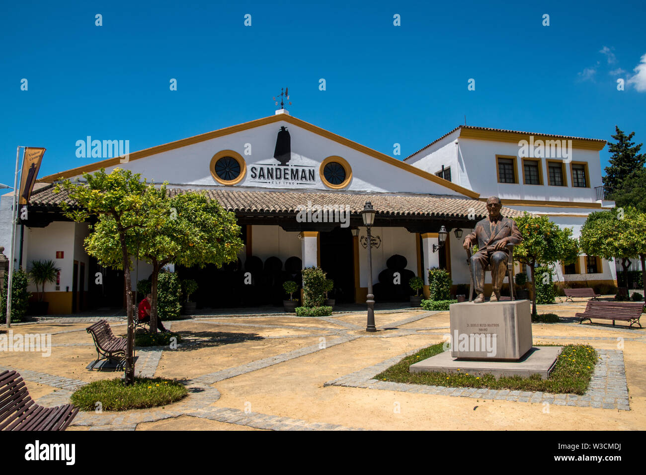 La casa di Sandeman il Centro Visitatori di Jerez, in Spagna. Il luogo offre la possibilità di visite guidate e degustazioni di Jerez del vino sherry. Foto Stock