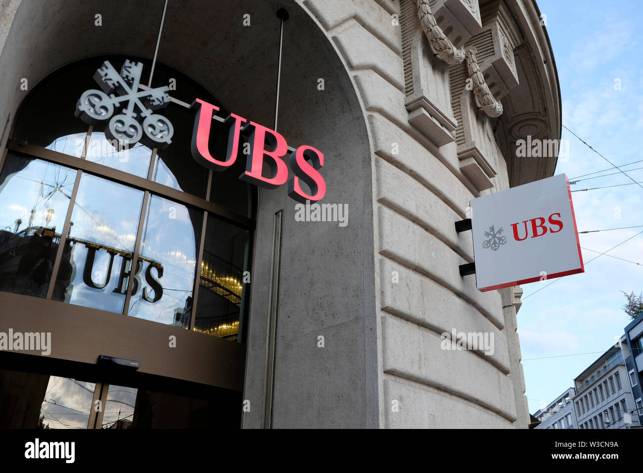 UBS bank segno, Basilea, Svizzera Foto Stock