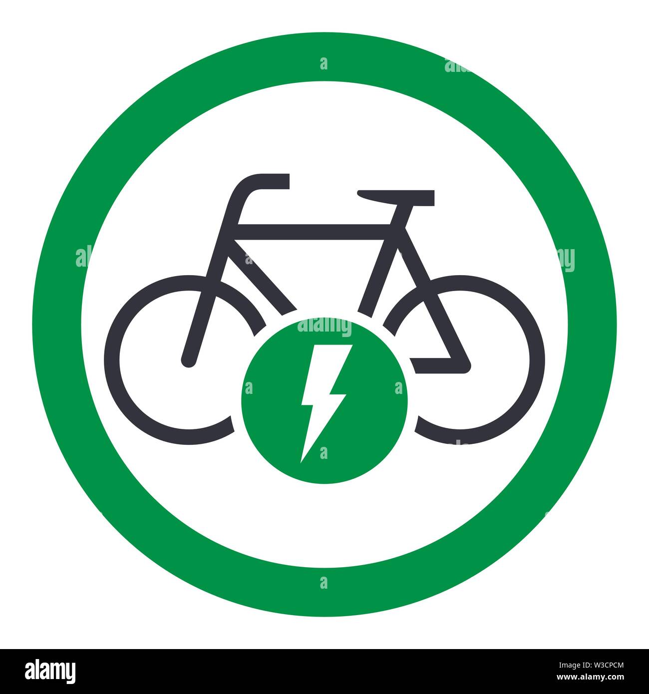 Semplice icona bici elettrica segno vettore illustrazione Illustrazione Vettoriale