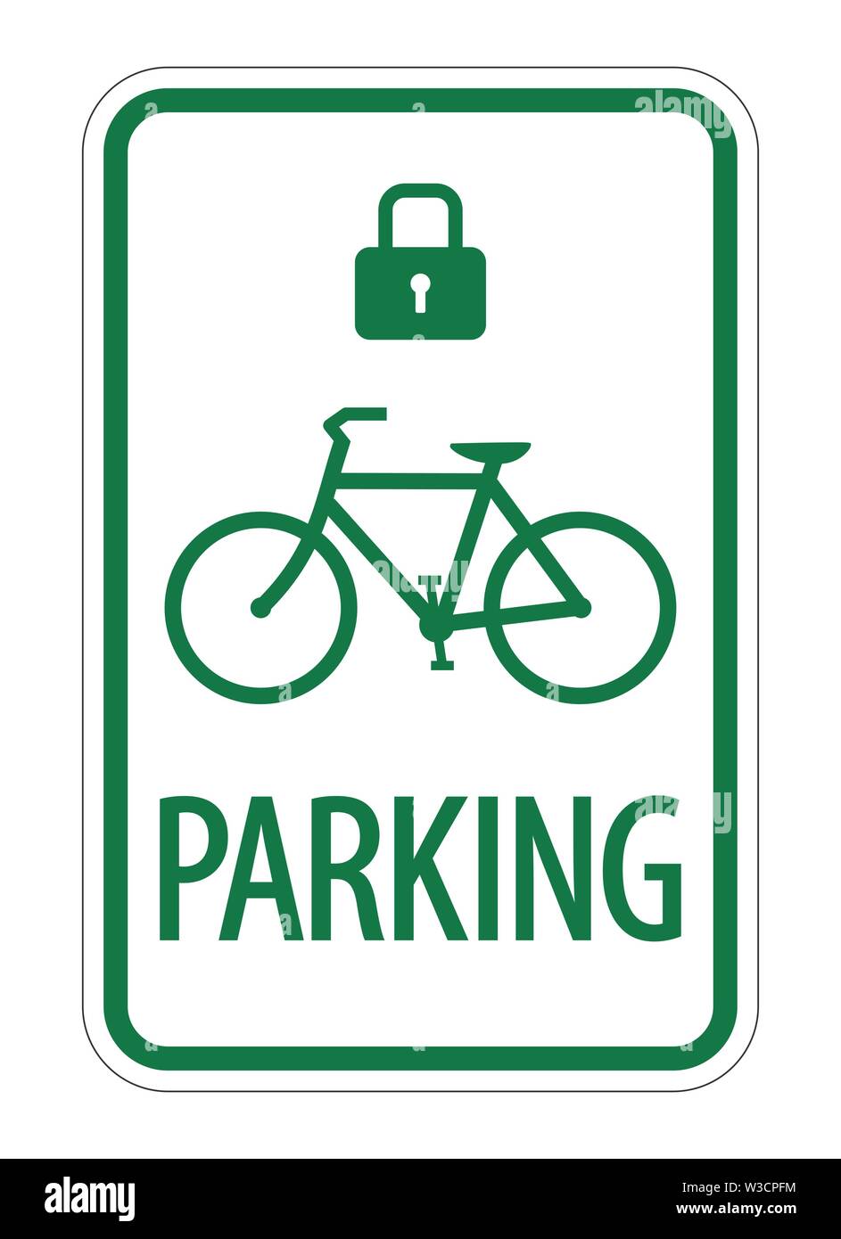 Semplice simbolo verde di parcheggio bici simbolo illustrazione vettoriale Illustrazione Vettoriale