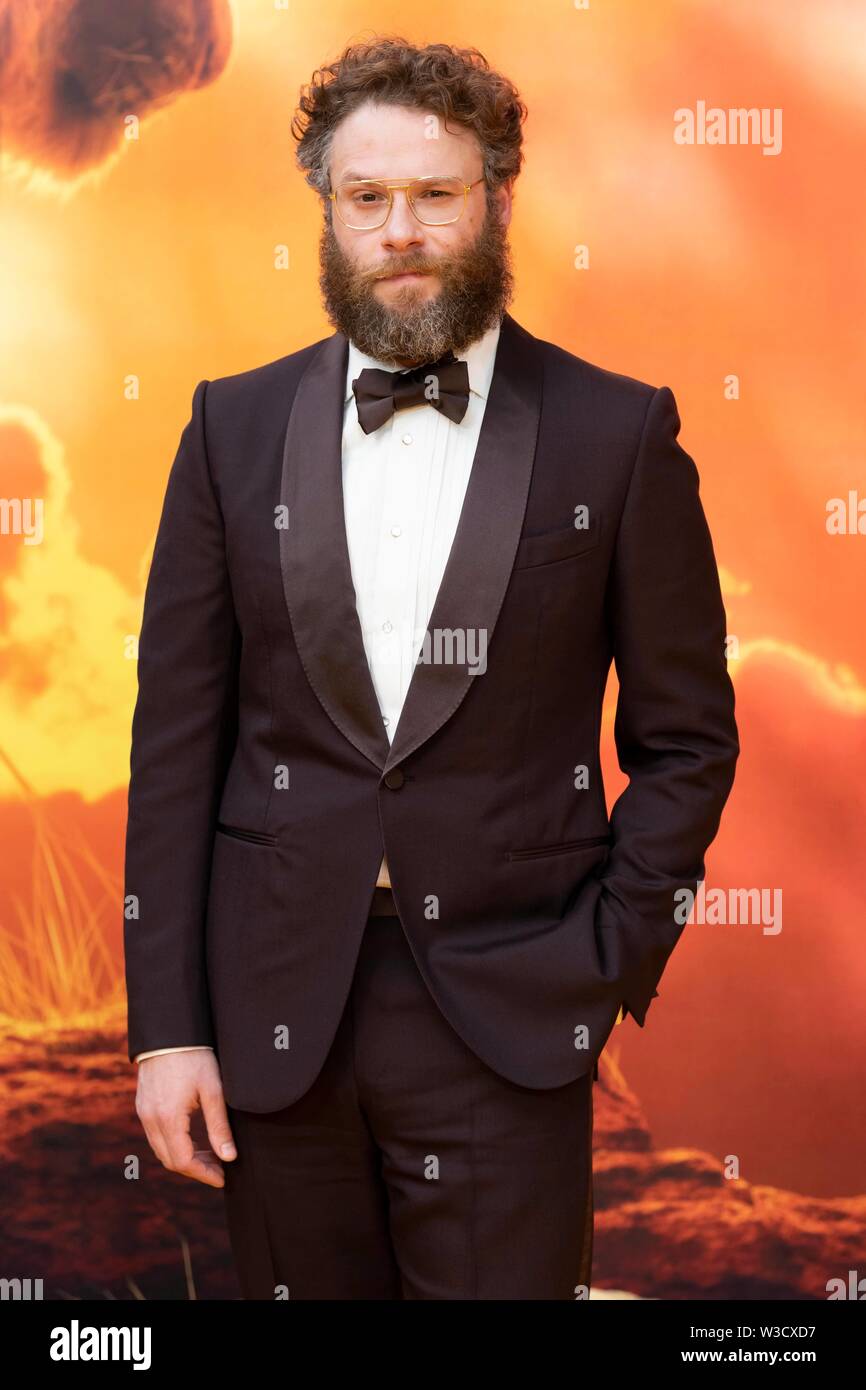 Londra, Regno Unito. Il 14 luglio 2019. Seth Rogen assiste IL RE LEONE Premiere europeo a Leicester Square. Londra, Regno Unito. 14/07/2019 | Utilizzo di credito in tutto il mondo: dpa picture alliance/Alamy Live News Foto Stock