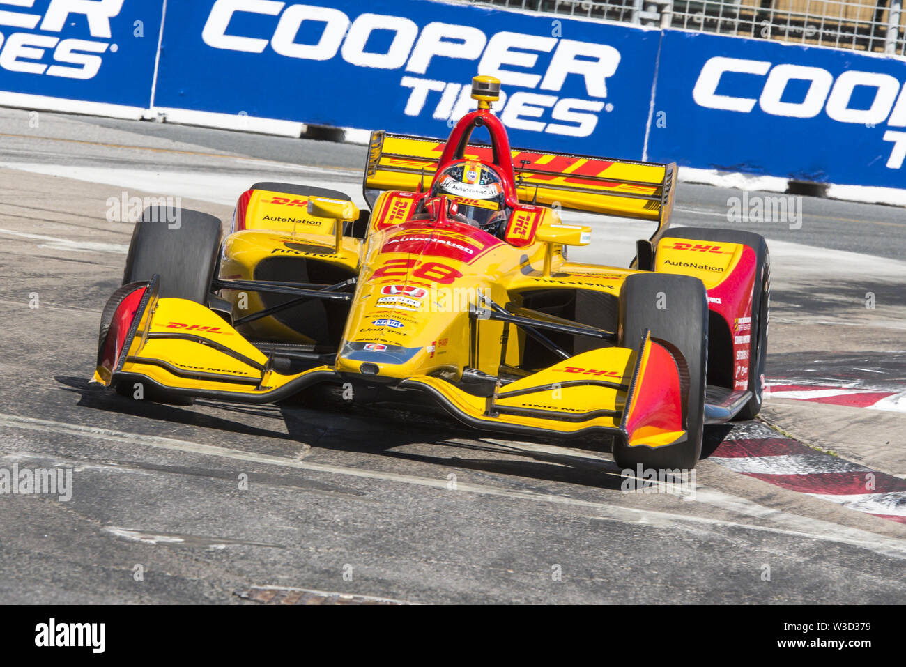 Toronto, Ontario, Canada. 14 Luglio, 2019. VERIZON Indycar Series driver Ryan Hunter-REAY (28) in gara il Verizon Indycar Series Honda Indy Toronto gara tenutasi a Toronto in Canada Credit: Angelo Marchini/ZUMA filo/Alamy Live News Foto Stock