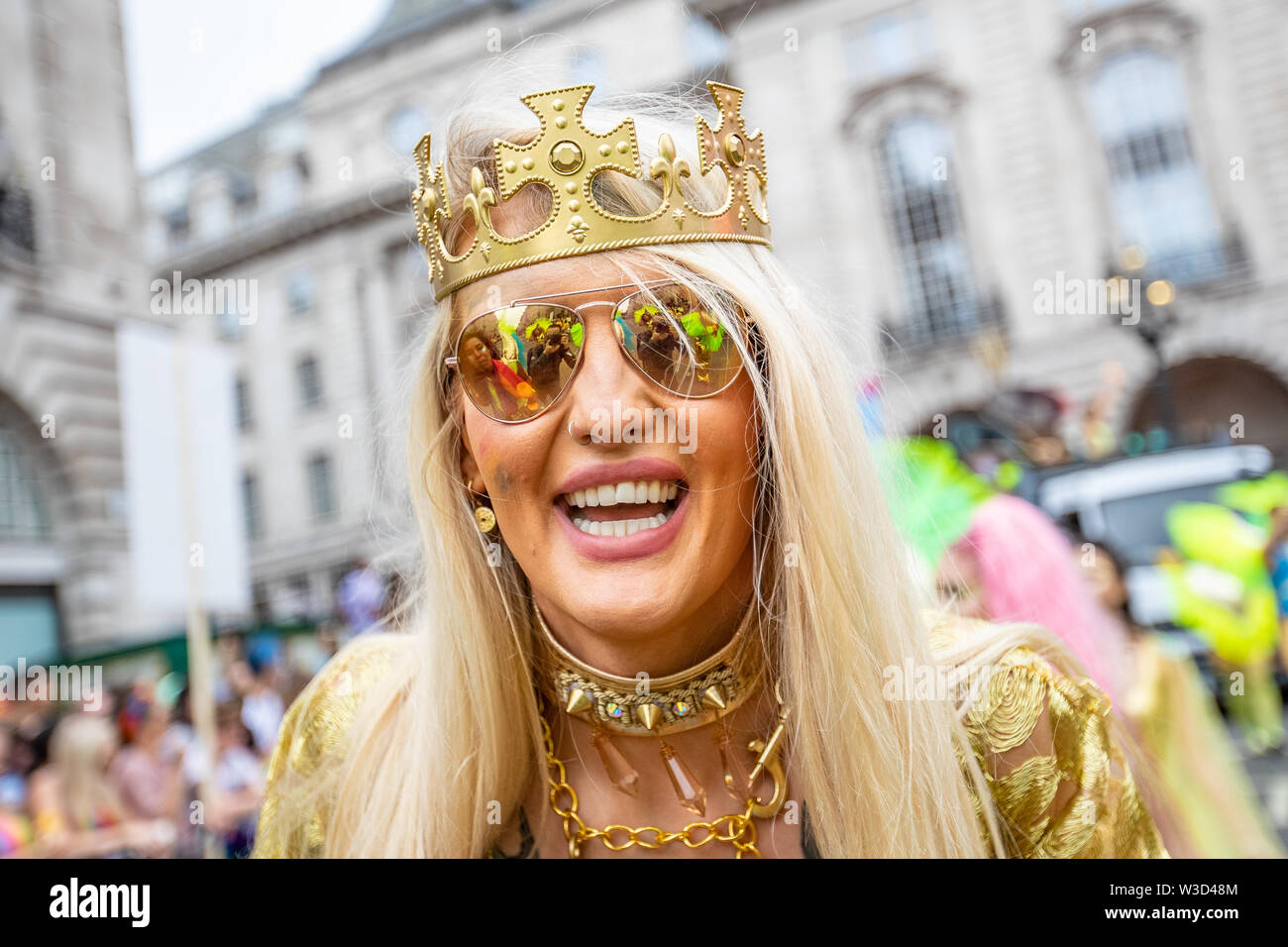 London Pride 2019 Marzo Parade protesta Gay LGBT LGBTQ Lesbica Foto Stock