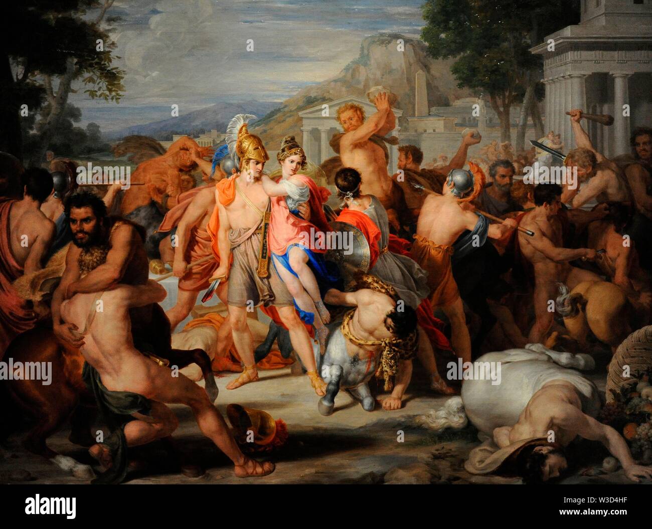 Rafael Tegeo (1798-1856). Pintor español. Combate de lapitas y centauros, 1835. Óleo sobre lienzo. Colección particolare. Foto Stock