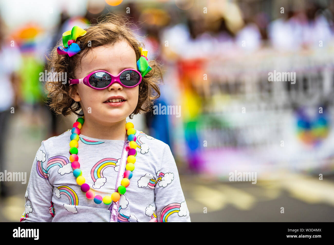 London Pride 2019 Marzo Parade protesta Gay LGBT LGBTQ Lesbica Foto Stock