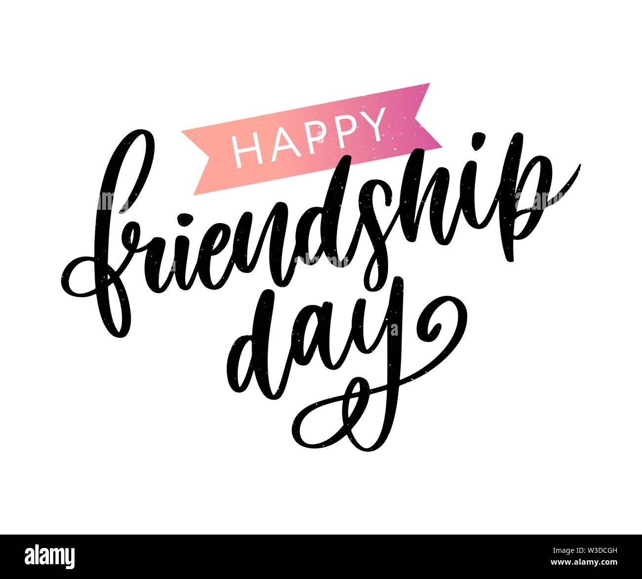 Illustrazione Vettoriale di disegnati a mano felice amicizia giorno felicitation in fashion style con caratteri di testo e di segno triangolo di colore Illustrazione Vettoriale