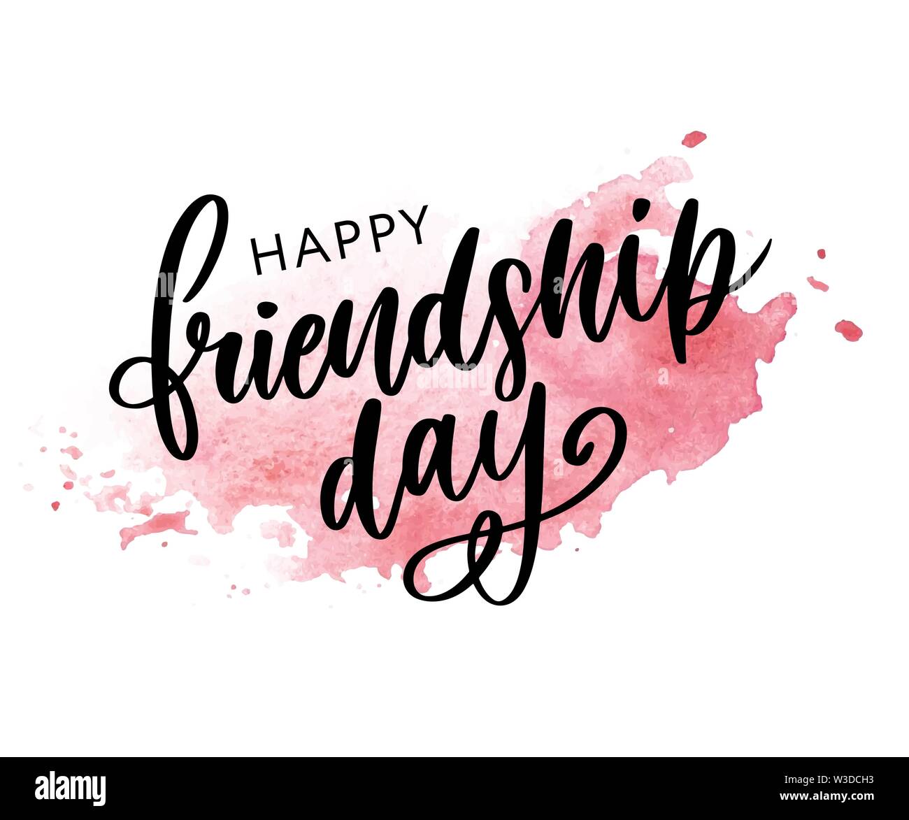Illustrazione Vettoriale di disegnati a mano felice amicizia giorno felicitation in fashion style con caratteri di testo e di segno triangolo di colore Illustrazione Vettoriale