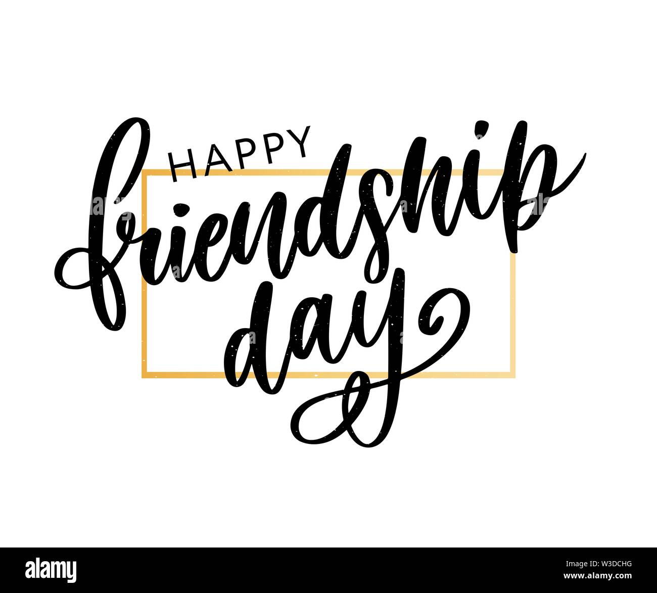 Illustrazione Vettoriale di disegnati a mano felice amicizia giorno felicitation in fashion style con caratteri di testo e di segno triangolo di colore Illustrazione Vettoriale
