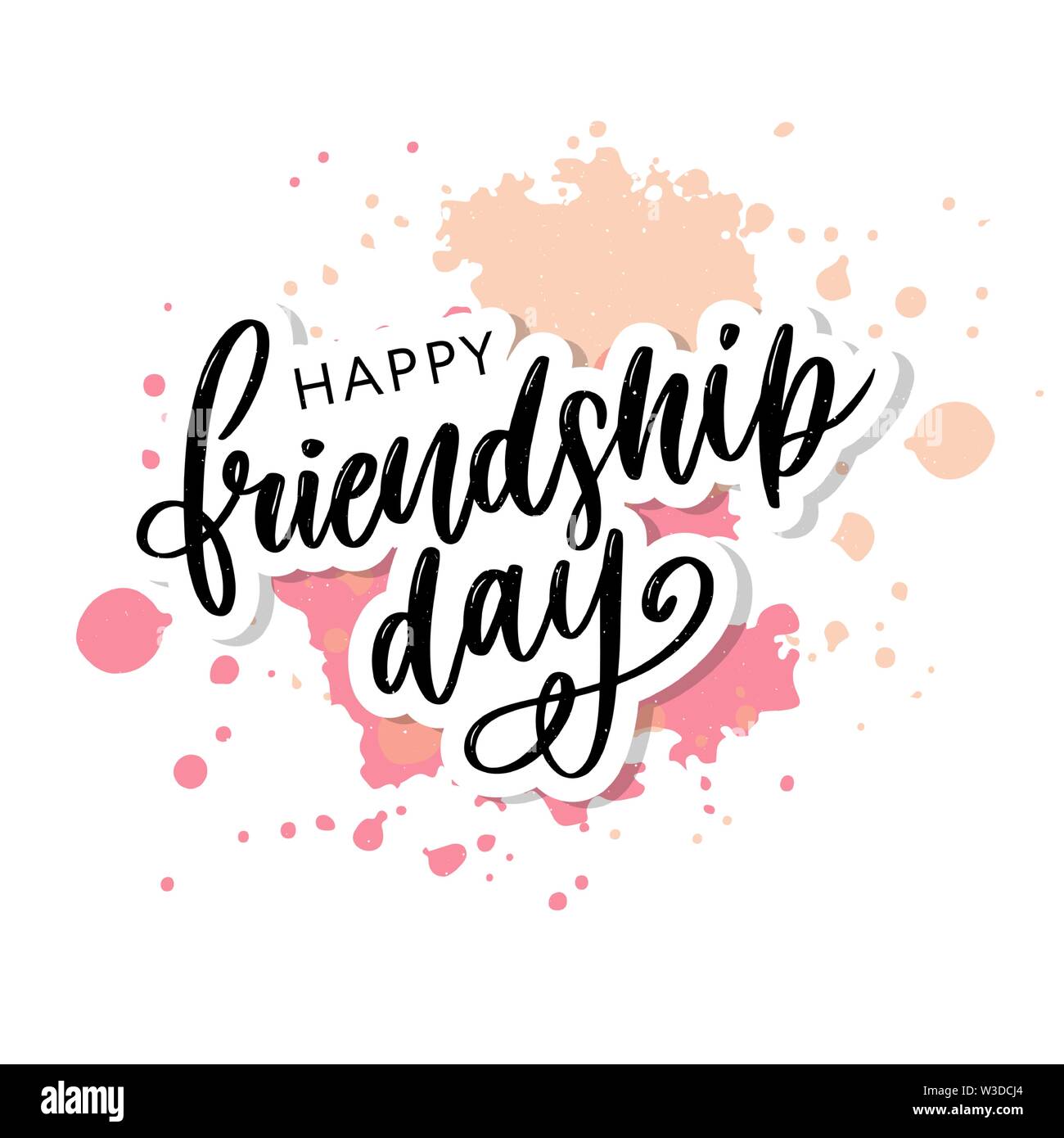 Illustrazione Vettoriale di disegnati a mano felice amicizia giorno felicitation in fashion style con caratteri di testo e di segno triangolo di colore Illustrazione Vettoriale