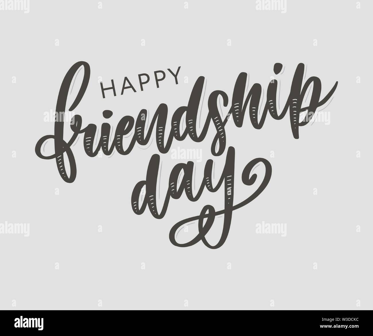 Illustrazione Vettoriale di disegnati a mano felice amicizia giorno felicitation in fashion style con caratteri di testo e di segno triangolo di colore Illustrazione Vettoriale