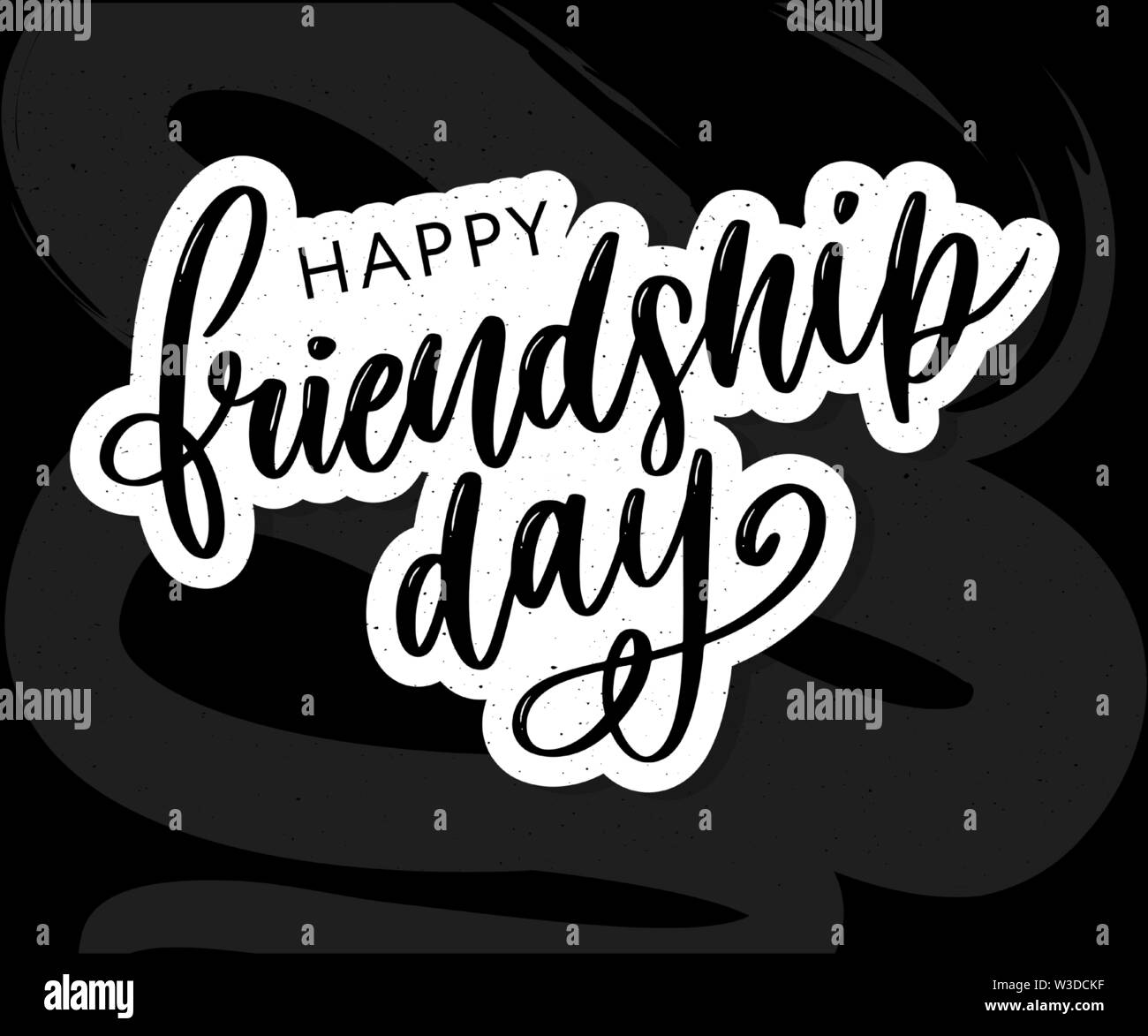 Illustrazione Vettoriale di disegnati a mano felice amicizia giorno felicitation in fashion style con caratteri di testo e di segno triangolo di colore Illustrazione Vettoriale