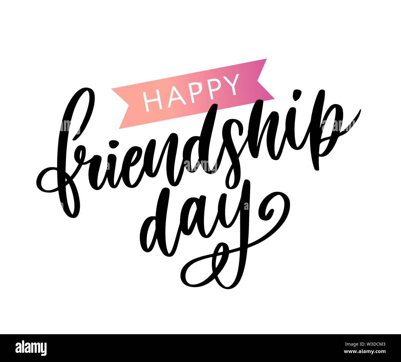 Illustrazione Vettoriale di disegnati a mano felice amicizia giorno felicitation in fashion style con caratteri di testo e di segno triangolo di colore Illustrazione Vettoriale