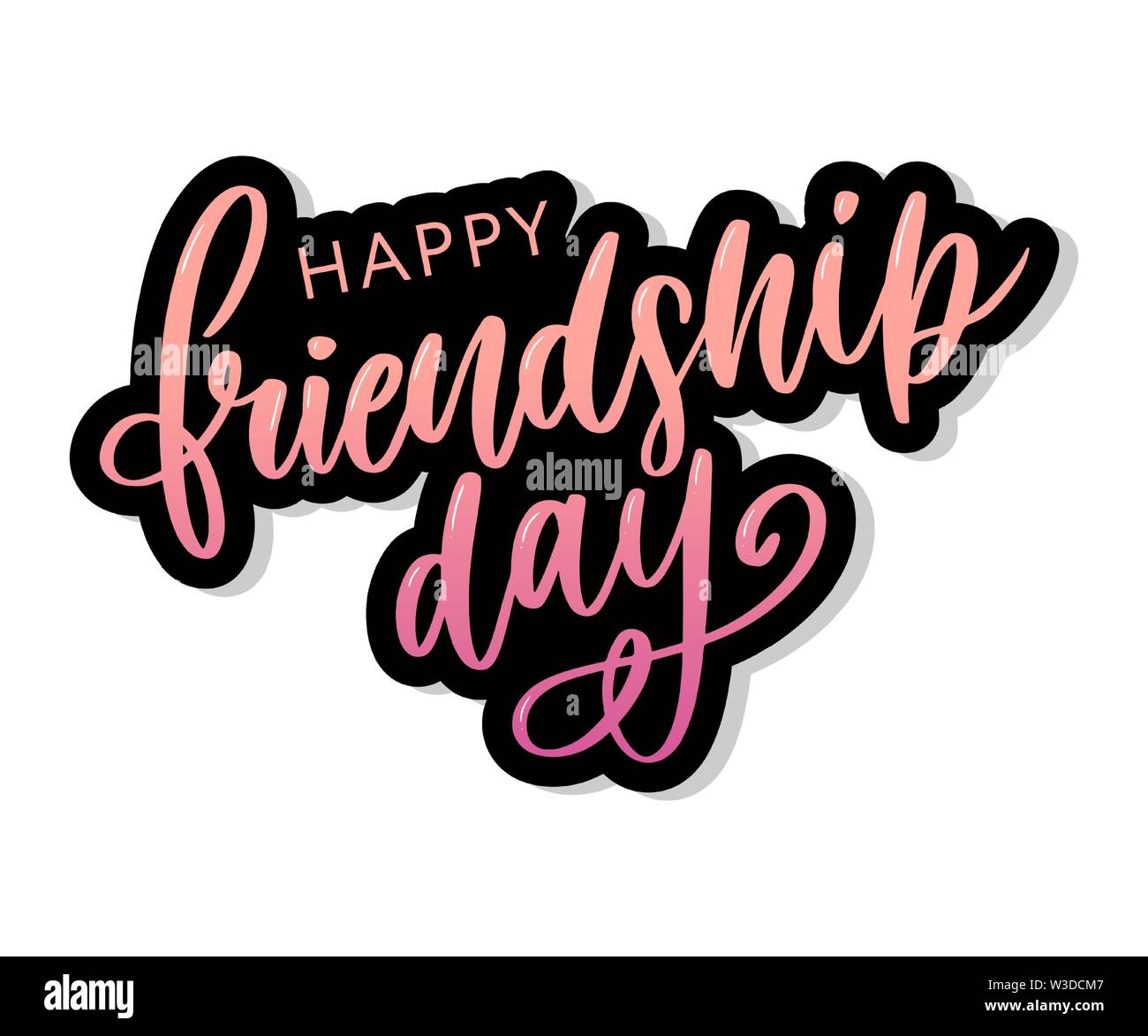 Illustrazione Vettoriale di disegnati a mano felice amicizia giorno felicitation in fashion style con caratteri di testo e di segno triangolo di colore Illustrazione Vettoriale
