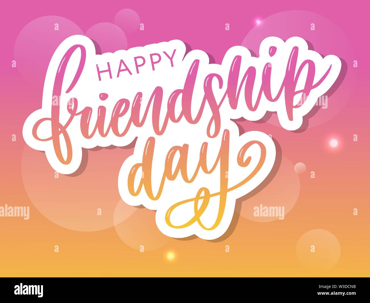 Illustrazione Vettoriale di disegnati a mano felice amicizia giorno felicitation in fashion style con caratteri di testo e di segno triangolo di colore Illustrazione Vettoriale
