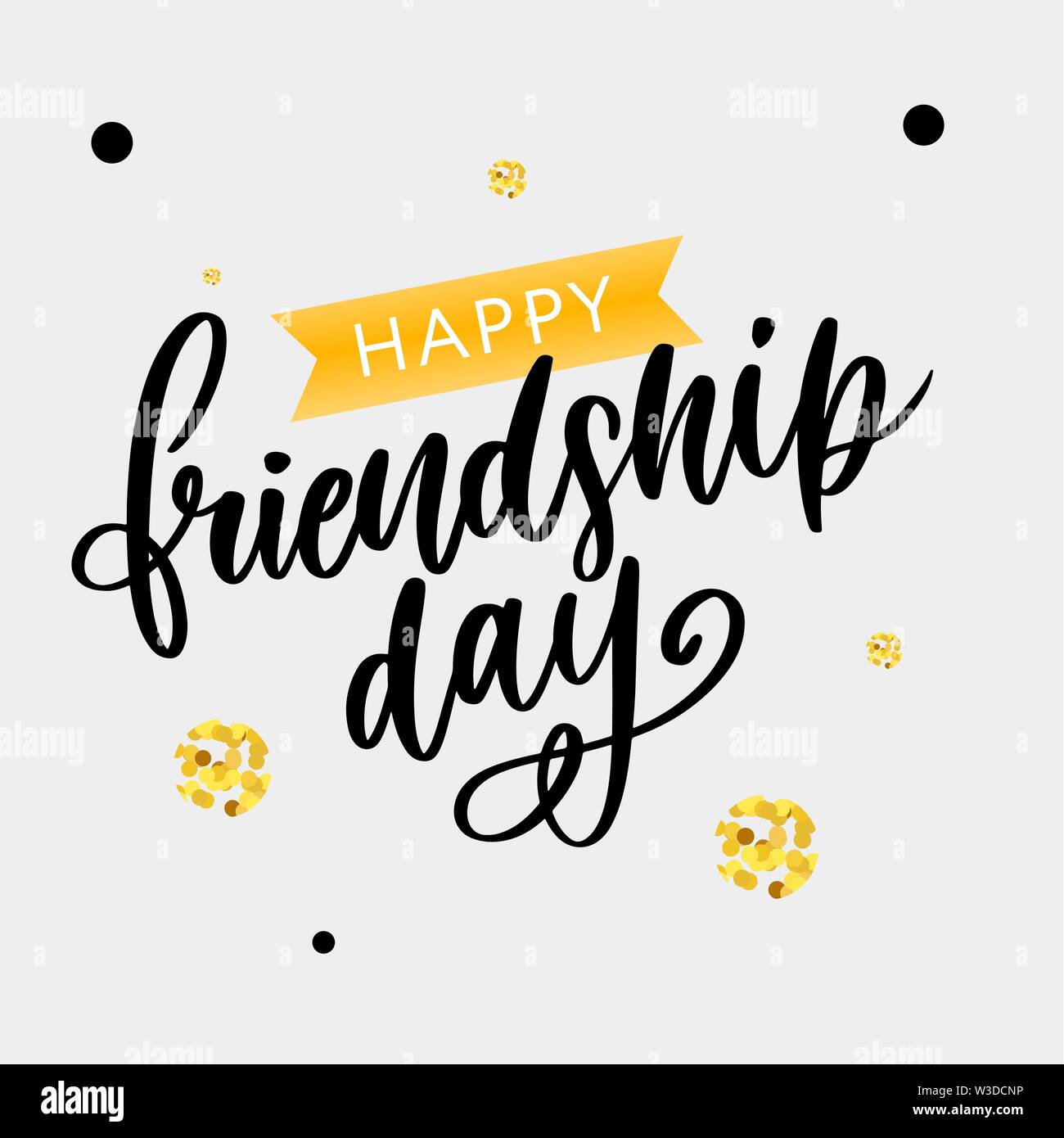 Illustrazione Vettoriale di disegnati a mano felice amicizia giorno felicitation in fashion style con caratteri di testo e di segno triangolo di colore Illustrazione Vettoriale