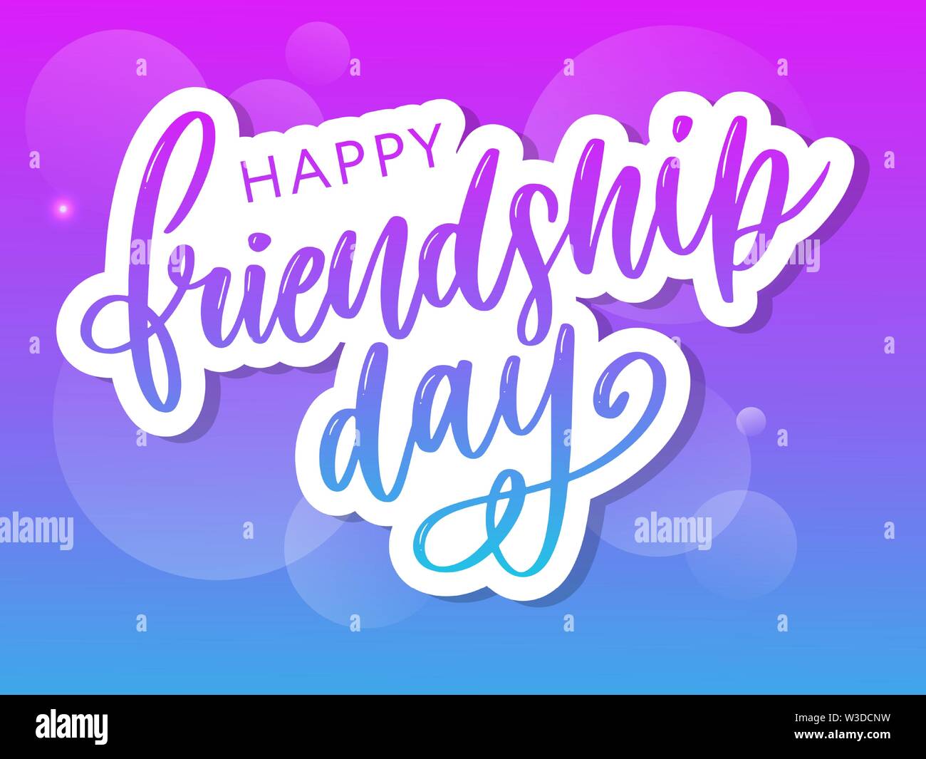 Illustrazione Vettoriale di disegnati a mano felice amicizia giorno felicitation in fashion style con caratteri di testo e di segno triangolo di colore Illustrazione Vettoriale