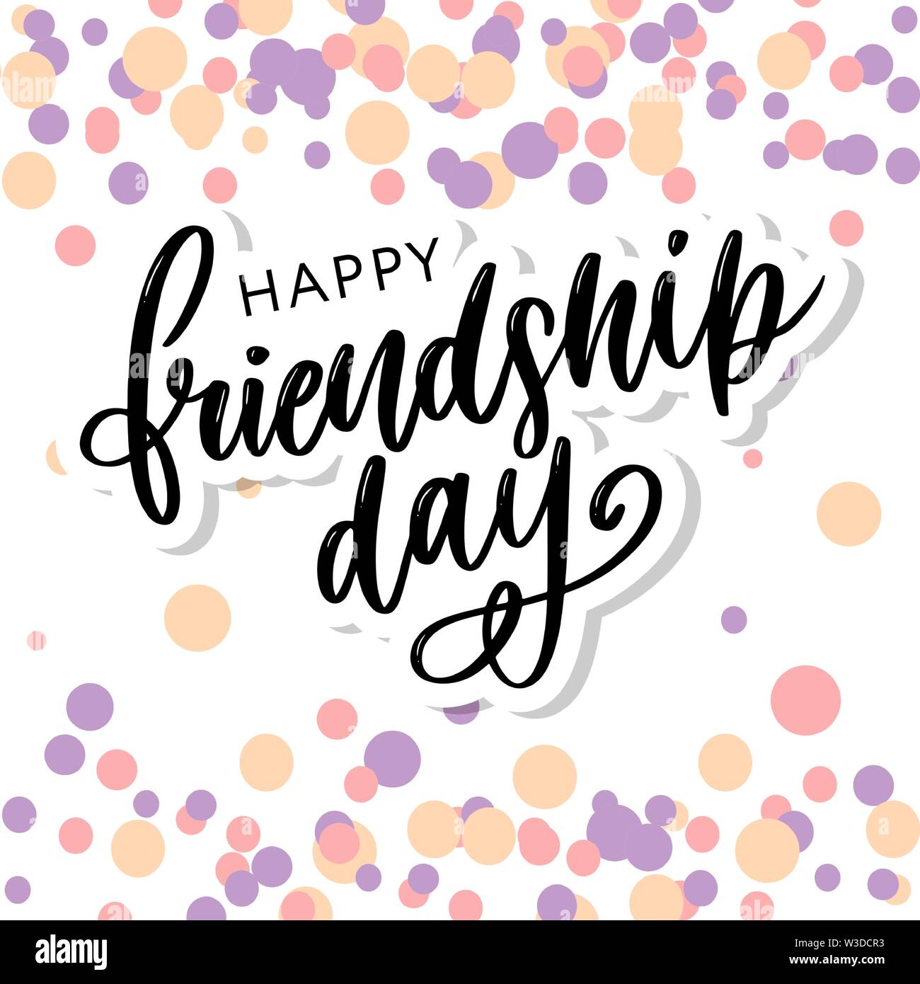 Illustrazione Vettoriale di disegnati a mano felice amicizia giorno felicitation in fashion style con caratteri di testo e di segno triangolo di colore Illustrazione Vettoriale