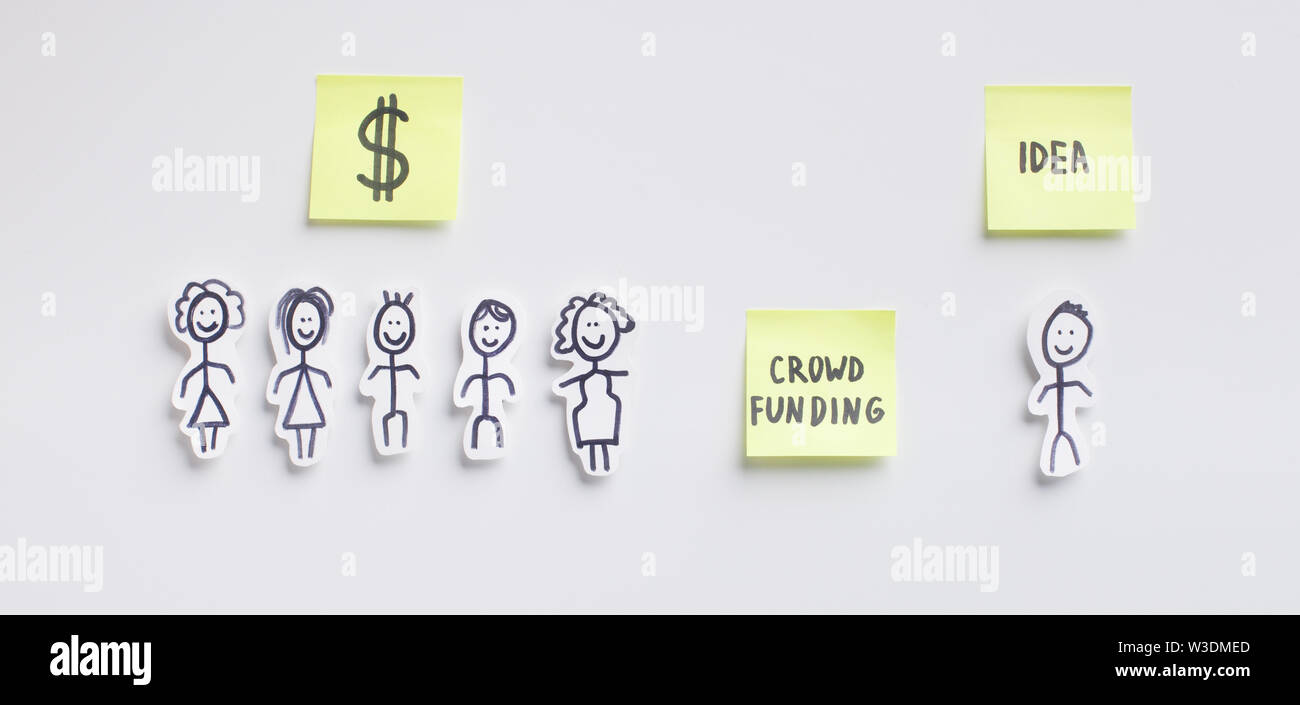 Crowdsourcing risorsa in cui gli investitori in crowdfunding idee Foto Stock