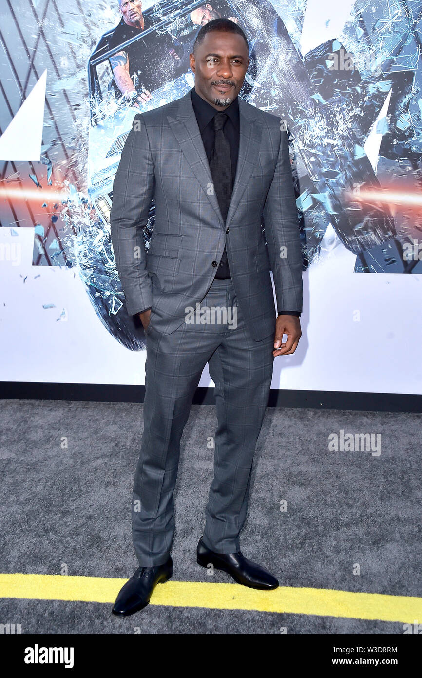 Los Angeles, Stati Uniti d'America. 13 Luglio, 2019. Idris Elba presso la premiere del film "Fast & Furious presenta: Hobbs & Shaw" presso il Teatro Dolby. Los Angeles, 13.07.2019 | Utilizzo di credito in tutto il mondo: dpa/Alamy Live News Foto Stock